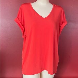 Like new Vibrant orange V-Neck Blouse
